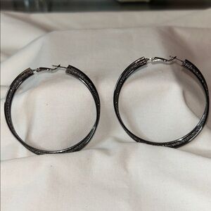 Black Hoop Earrings
